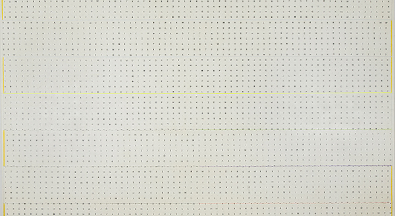 Sin título. 2015 Grafito, lápiz de color y acrílico / lienzo 157,5 x 216,5 cm