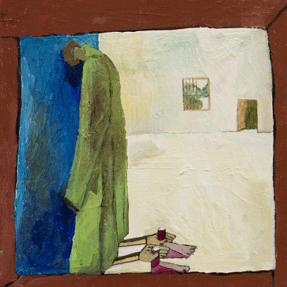Abrigo para el aquelarre: encuentro en la cripta. 2015 Acrílico sobre lienzo. 20 x 20 cm